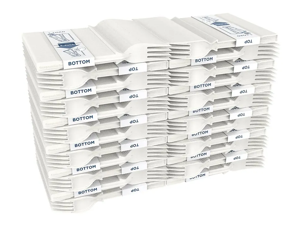 Dixie® TriTower Compostable Forks, White, 40 Forks Per Box, Case Of 24 Boxes