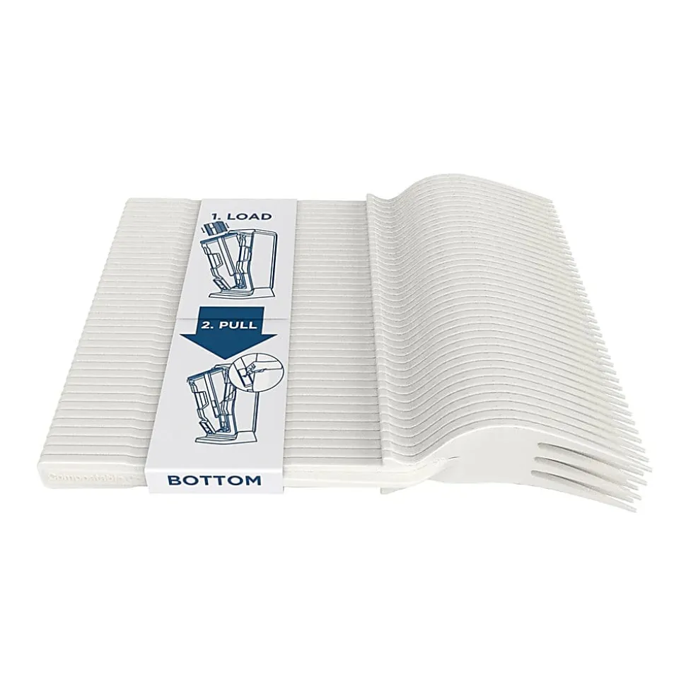 Dixie® TriTower Compostable Forks, White, 40 Forks Per Box, Case Of 24 Boxes