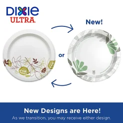 Dixie Ultra® 8 1/2" Heavy-Weight Paper Plates, Pathways®, 500 Count (125 Plates Per Pack, 4 Packs Per Case)