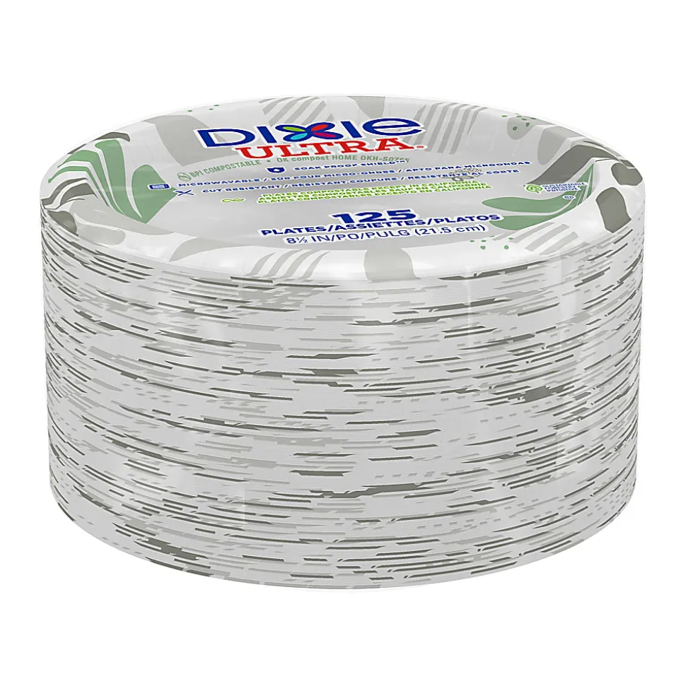 Dixie Ultra® Paper Plates, 8 1/2" Heavy-Weight Paper Plates, Pathways®, Pack of 125 Plates