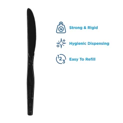 Dixie® Ultra SmartStock by GP PRO Series-O Plastic Utensil Refills, Knives, Black, 40 Knives Per Refill, Case Of 24 Refills