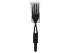 Dixie Ultra SmartStock Series-W Polypropylene Plastic Wrapped Cutlery, Forks, Black, 40 Perk Pack, Case Of 24 Packs