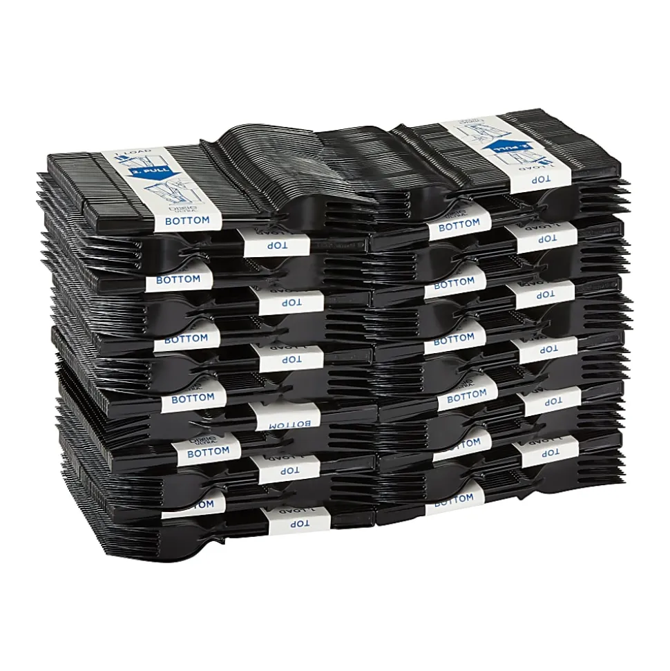 Dixie Ultra® SmartStock® T-Series Polystyrene Disposable Fork Refills, 6.45"L, Black, 40 Forks Per Pack, 24 Packs Per Case, 960 Forks