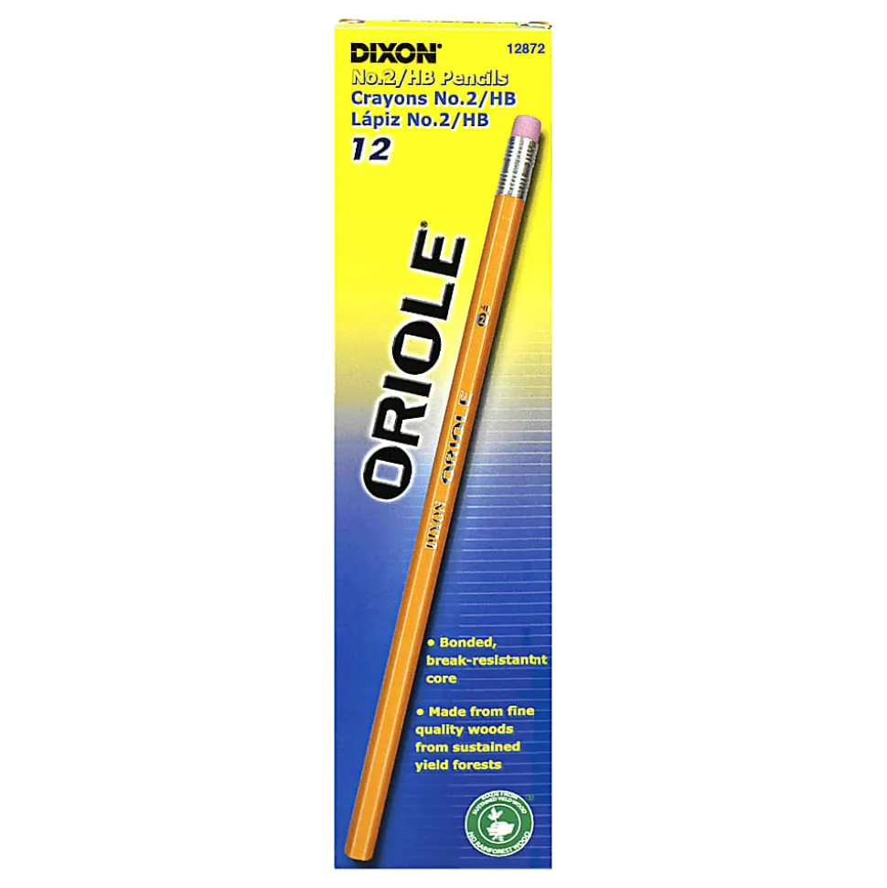 Dixon® Oriole Pencils, Yellow, No. 2 Soft Lead, Pack Of 12