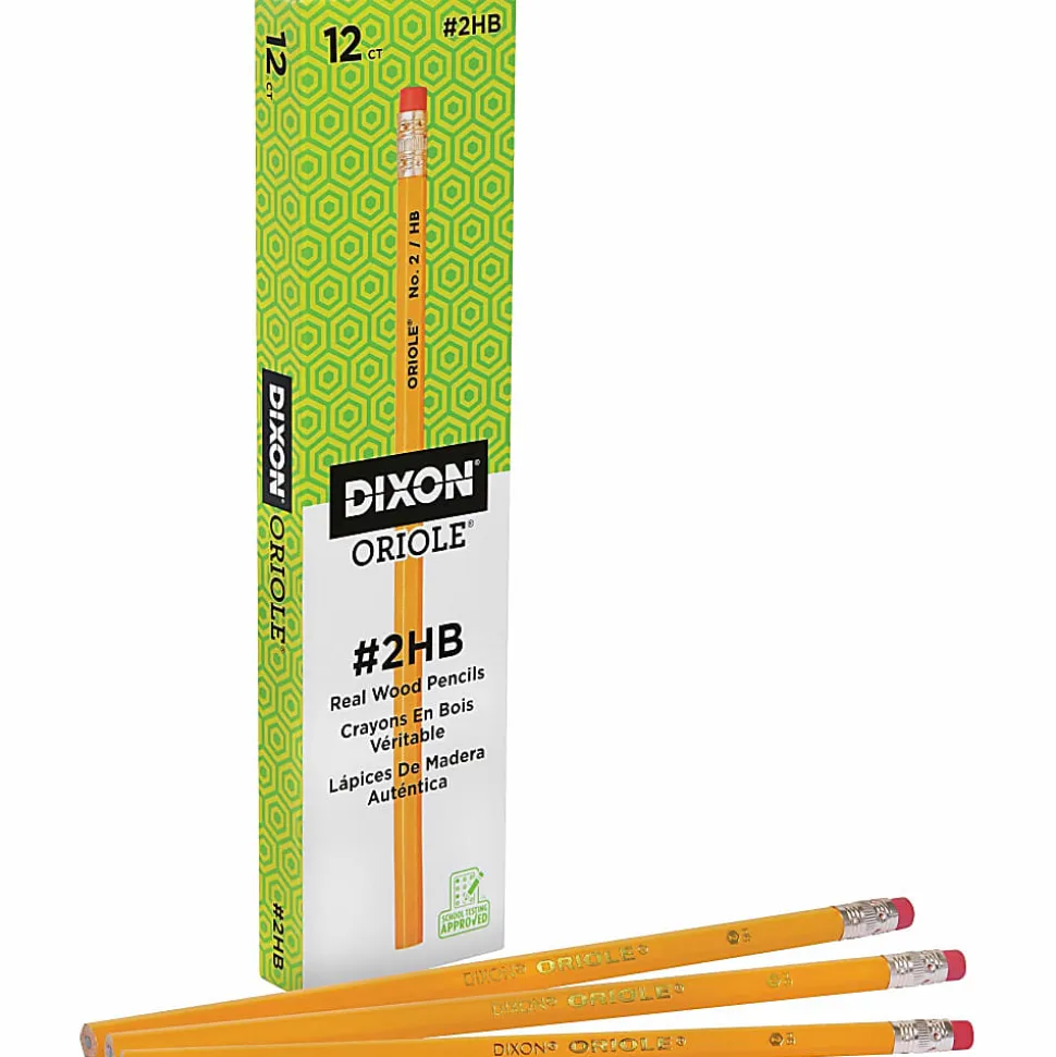 Dixon® Oriole Pencils, Yellow, No. 2 Soft Lead, Pack Of 12