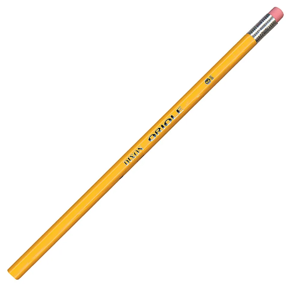 Dixon® Oriole Pencils, Yellow, No. 2 Soft Lead, Pack Of 12