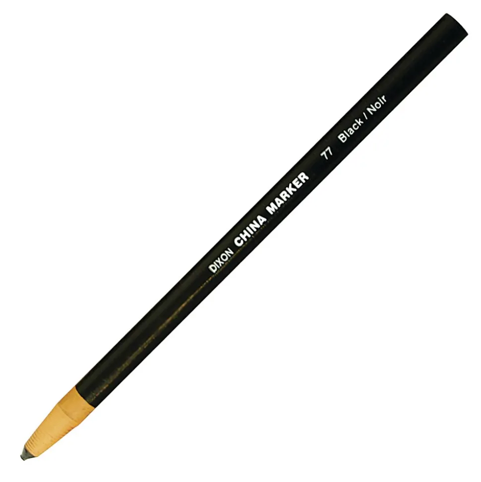 Dixon® Phano® China Markers, Black, Box Of 12