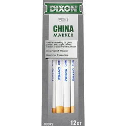 Dixon® Phano® China Markers, White, Presharpened, Pack of 12