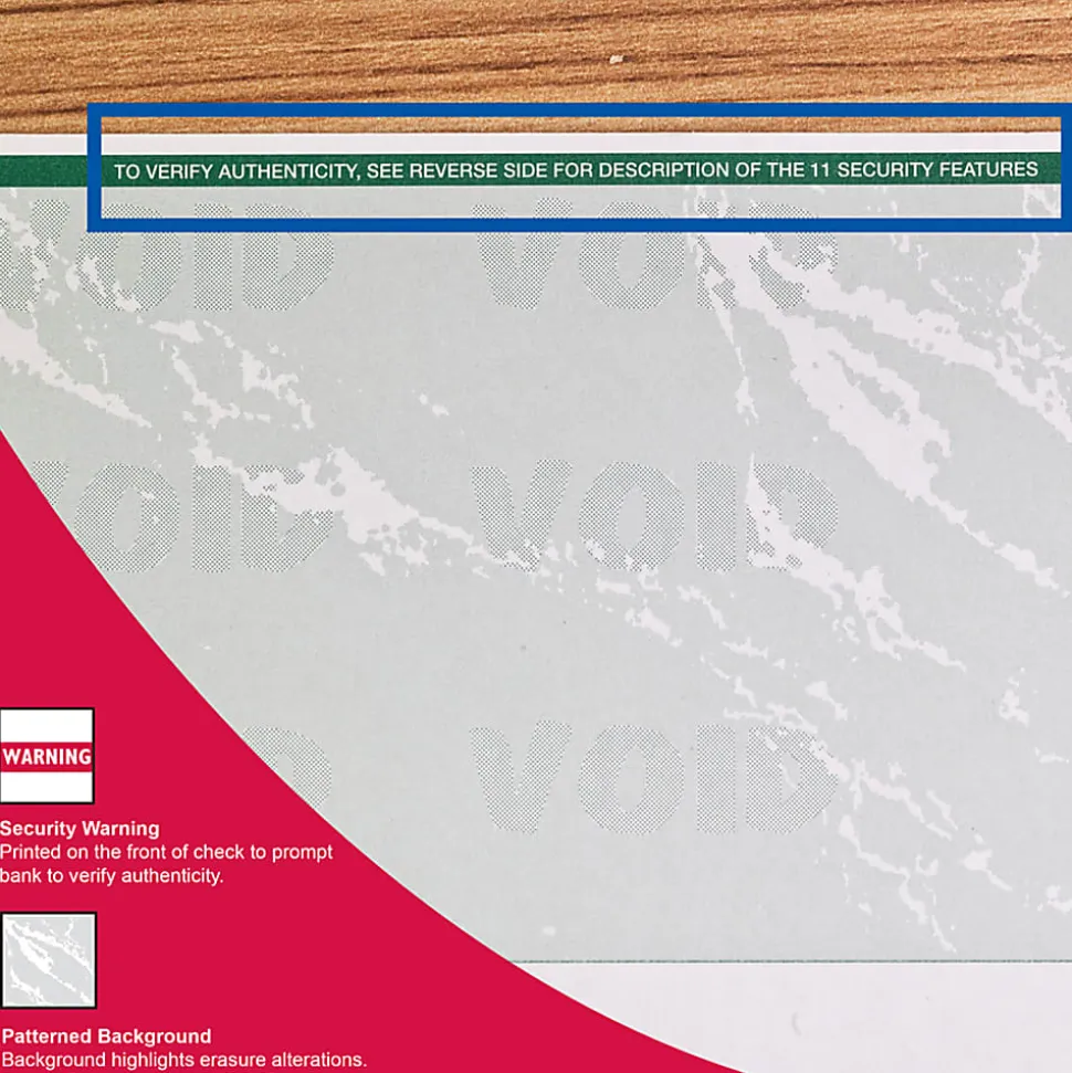 DocuGard High Security Green Marble Business Checks with 11 Features to Prevent Fraud - Letter - 8 1/2"x11" - 04502