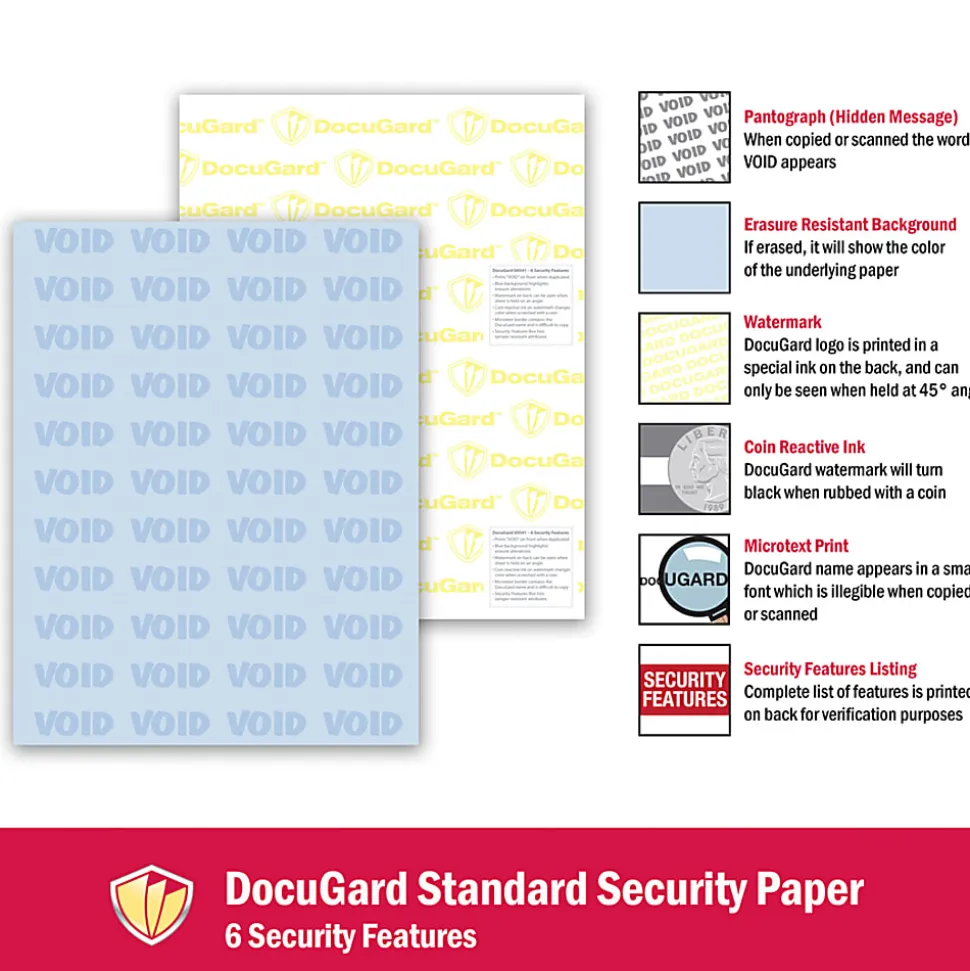 DocuGard Medical Prescription Papers, Standard Medical 6, 1-Part, 8 1/2" x 11, 500 Sheets, Blue