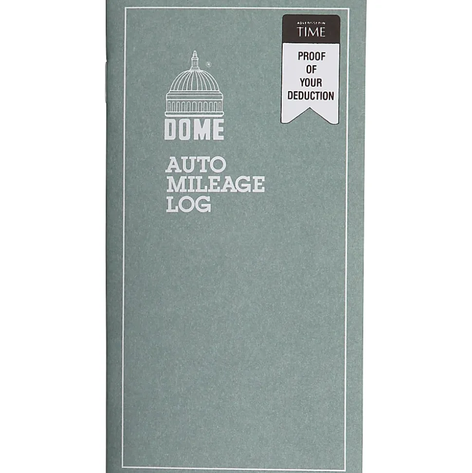 Dome® Auto Mileage Log, Card Stock Cover, 3 1/4" x 6 1/4", Gray