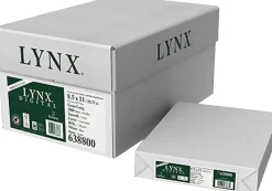 Domtar Lynx Digital Multi-Use Printer & Copier Paper, 8 Reams, Letter Size, 4000 Sheets Total, 80 Lb, White, 250 Sheets Per Ream - 638800