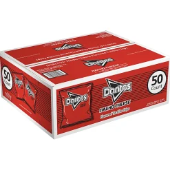 Doritos Nacho Cheese Chips Bags, 1 Oz, Box Of 50