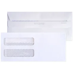 #9 Double-Window Medical/Healthcare Billing Statement Envelopes, Left Windows (Top/Bottom), Self-Seal, White, Pack Of 2500