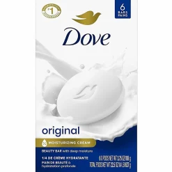 Dove Original Body Bar - For Dry Skin - 4 oz - Body, Skin - Moisturizing - White - 6 / Pack