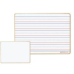 Dowling Magnets® Double-sided Magnetic Dry-Erase Boards, Line-Ruled/Blank, 12" x 8-3/4", White, Pack Of 6 Boards