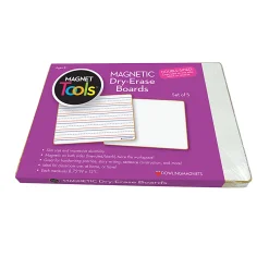Dowling Magnets® Magnetic Dry-Erase Lined & Blank Boards, 12" x 8-3/4", White, Set Of 5 Boards