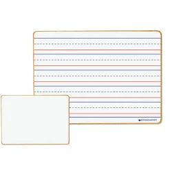 Dowling Magnets® Magnetic Dry-Erase Lined & Blank Boards, 12" x 8-3/4", White, Set Of 5 Boards