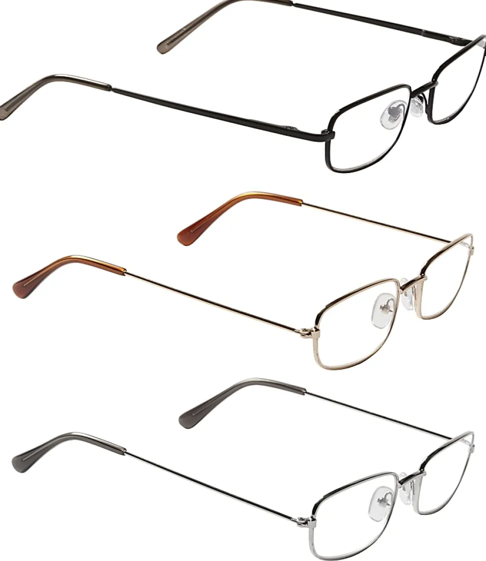 Dr. Dean Edell Plastic Reading Glasses, Metal, +2.50, Pack Of 3