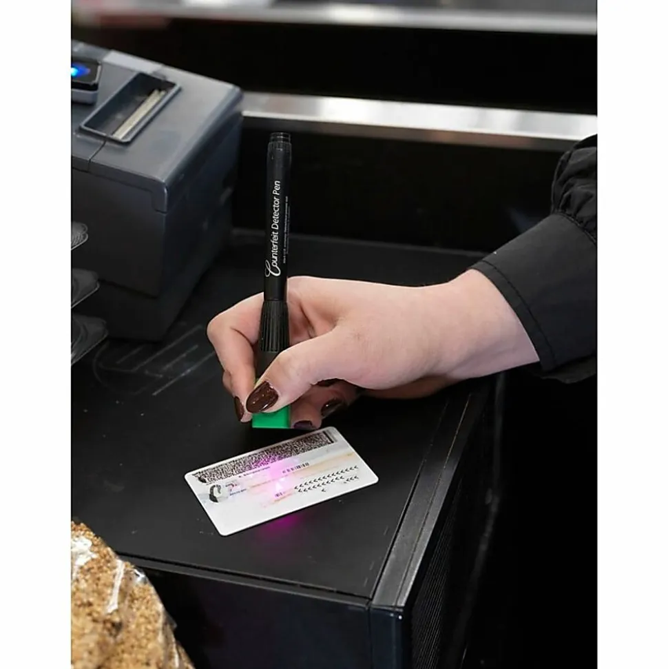 Dri-Mark® Dual-Test Counterfeit Detection Pen With UV LED Light, Black