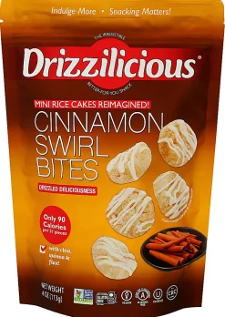 Drizzilicious Mini Rice Cake Bites, Cinnamon Swirl, 4 Oz, Total Qty 12