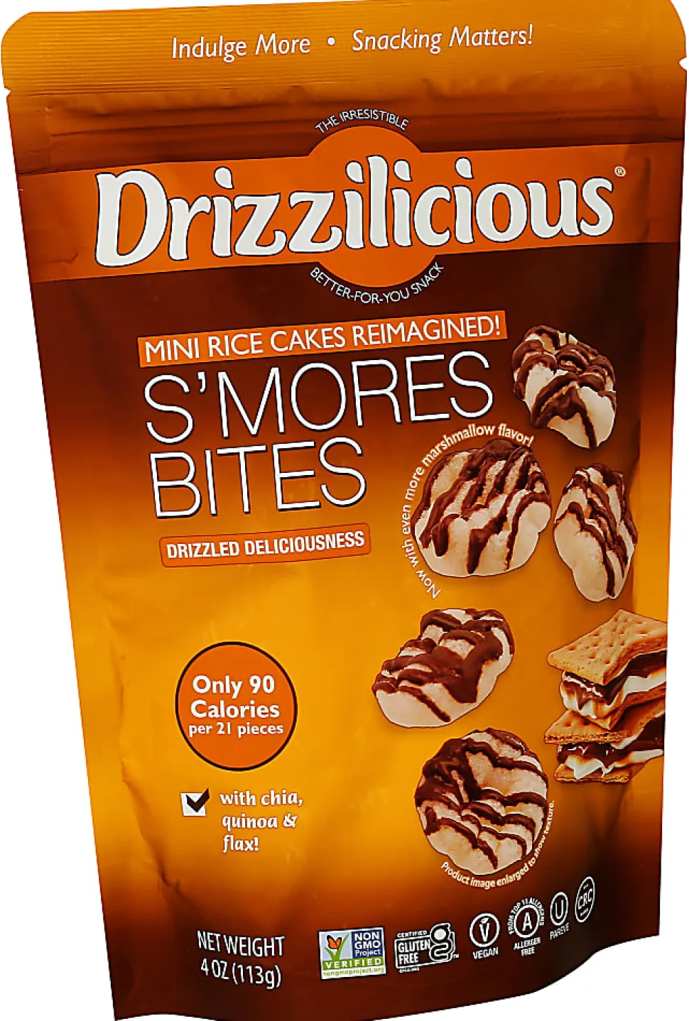 Drizzilicious Mini Rice Cake Bites, S'mores, 4 Oz, Total Qty 12