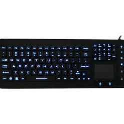 DSI WATERPROOF IP68 FULL SIZE LED BACKLIT KEYBOARD WITH TOUCHPAD - Cable Connectivity - USB Interface - KBJHIKB98BL