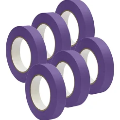 DSS Distributing Premium-Grade Masking Tape, 3" Core, 1" x 55 Yd., Purple, Pack Of 6