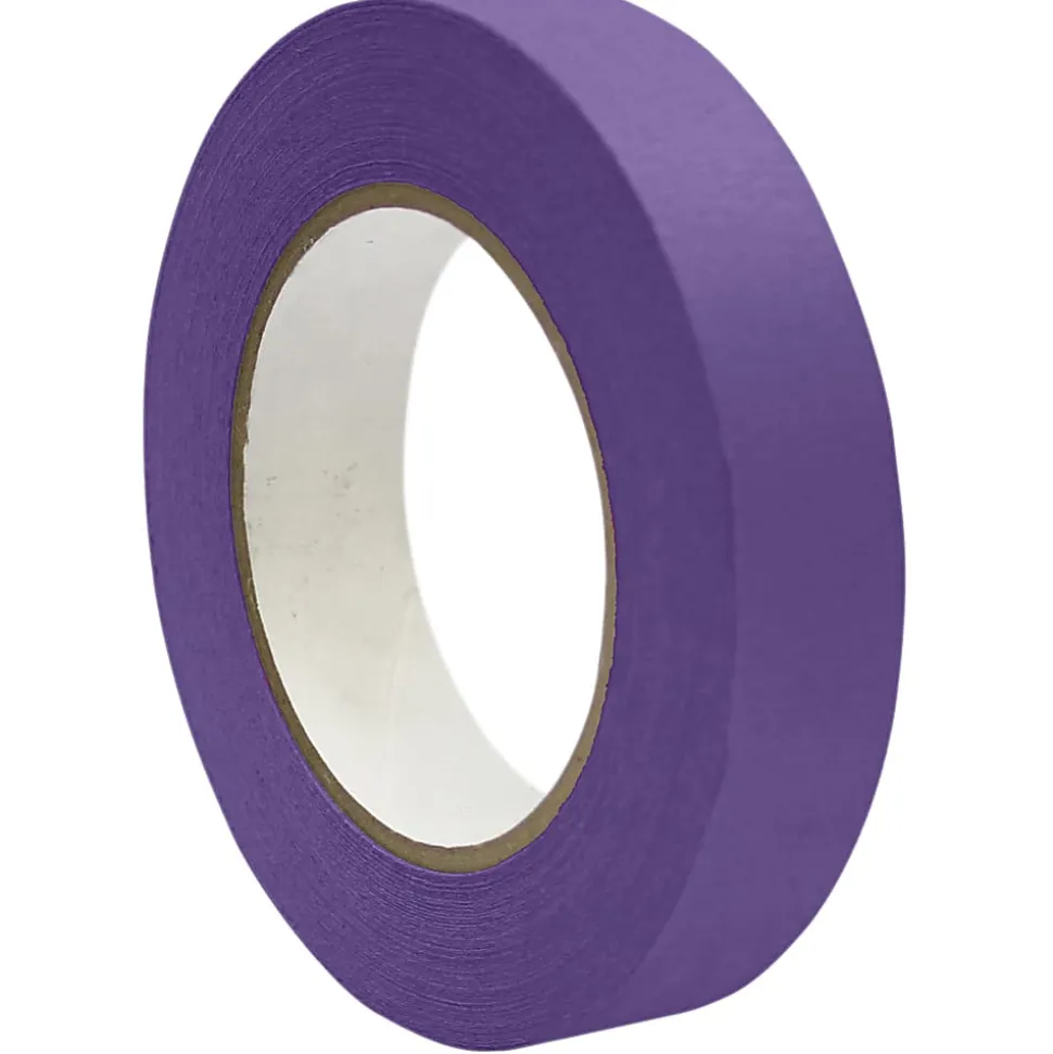 DSS Distributing Premium-Grade Masking Tape, 3" Core, 1" x 55 Yd., Purple, Pack Of 6