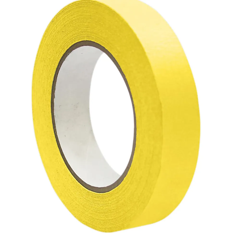 DSS Distributing Premium-Grade Masking Tape, 3" Core, 1" x 55 Yd., Yellow, Pack Of 6