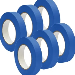 DSS Distributing Premium-Grade Masking Tape, 3" Core, 1" x 55 Yd., Blue, Pack Of 6