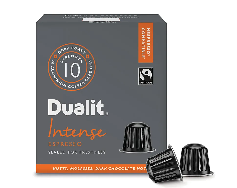 Dualit And Nespresso® Compatible Aluminum Coffee NX Freshpacks, Intense Espresso, Carton Of 120 Capsules