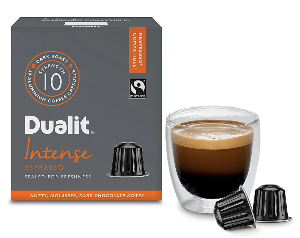Dualit And Nespresso® Compatible Aluminum Coffee NX Freshpacks, Intense Espresso, Carton Of 120 Capsules