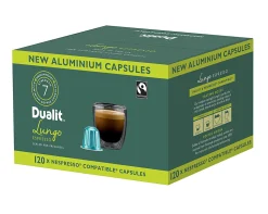 Dualit And Nespresso® Compatible Aluminum Coffee NX Freshpacks, Lungo Americano Espresso, Carton Of 120 Capsules