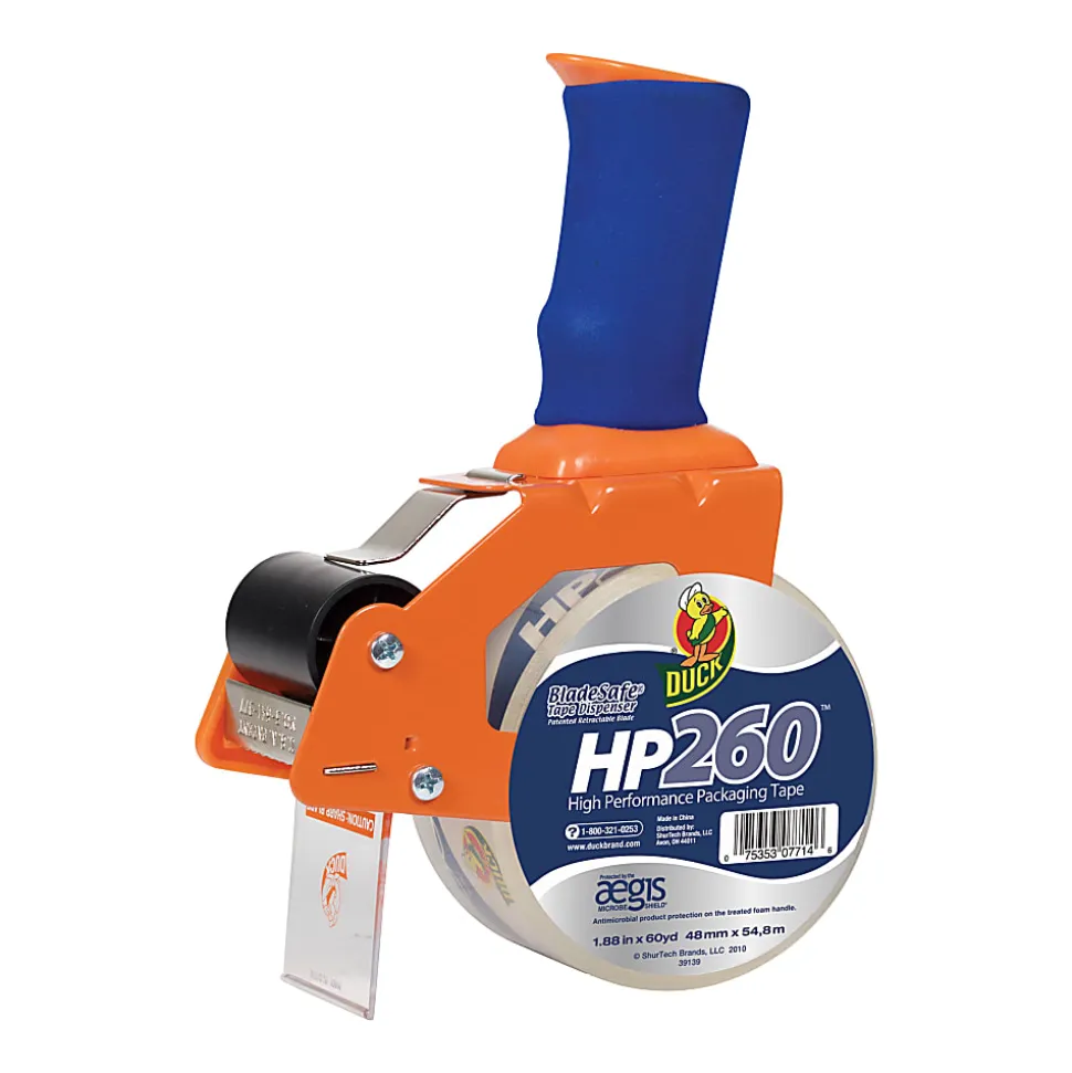 Duck® Blade safe Tape Gun With Antimicrobial Protection & Tape, 1 7/8" x 60 Yd.