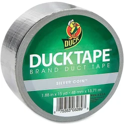 Duck Brand Color Duct Tape - 15 yd Length x 1.88" Width - Chrome - For Color Coding, Repairing, Packing, Crafting - 1 Roll