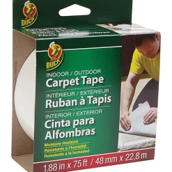 Duck Brand Indoor/outdoor Double-sided Carpet Tape, 1.88" x 25 Yd., White