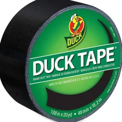 Duck Color Duct Tape, 20 Yd x 1-15/16", Black