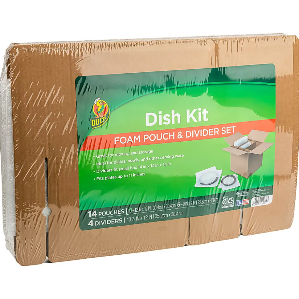 Duck Dish Moving And Storage Kit, 14" x 14" x 14", Kit Of 18 Pieces