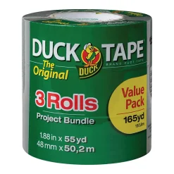 Duck® Duct Tape, 1.88" x 55 Yd., Silver, Pack Of 3 Rolls