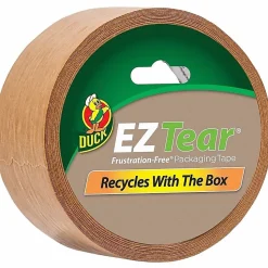 Duck® EZ Tear® Paper Tape Rolls, 25 Yd, 1-15/16”, Tan