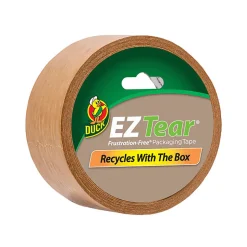 Duck® EZ Tear® Paper Tape Rolls, 25 Yd, 1-15/16”, Tan