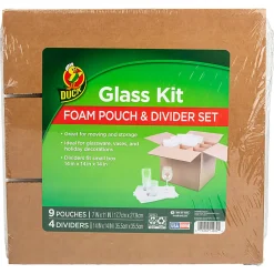 Duck Glass Moving And Storage Kit, 14" x 14" x 14", Brown, Kit Of 13 Pieces
