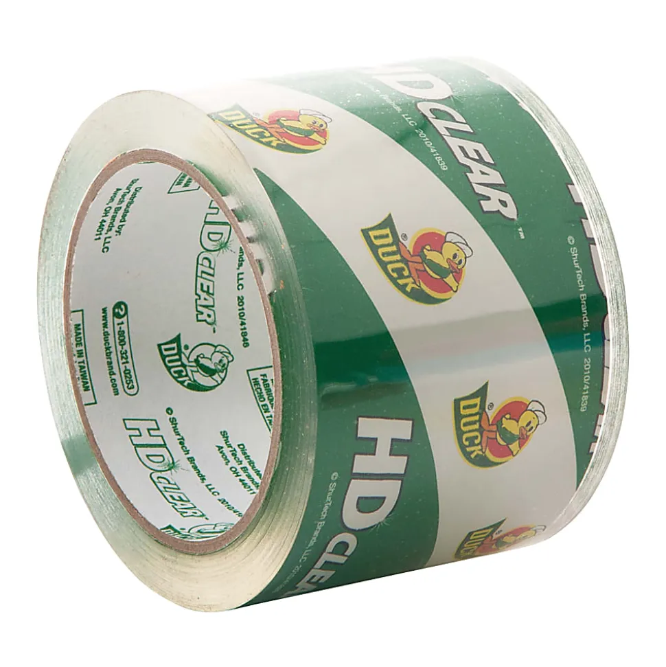 Duck® HD Clear™ Extra-Wide Heavy Duty Packaging Tape, 3" x 55 Yd., Clear, Pack Of 6