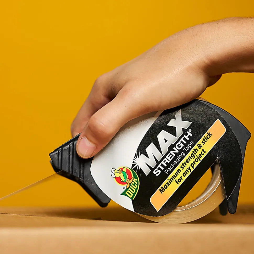 Duck Max Strength® Packing Tape With Dispenser, 1-15/16" x 20 Yd., Clear