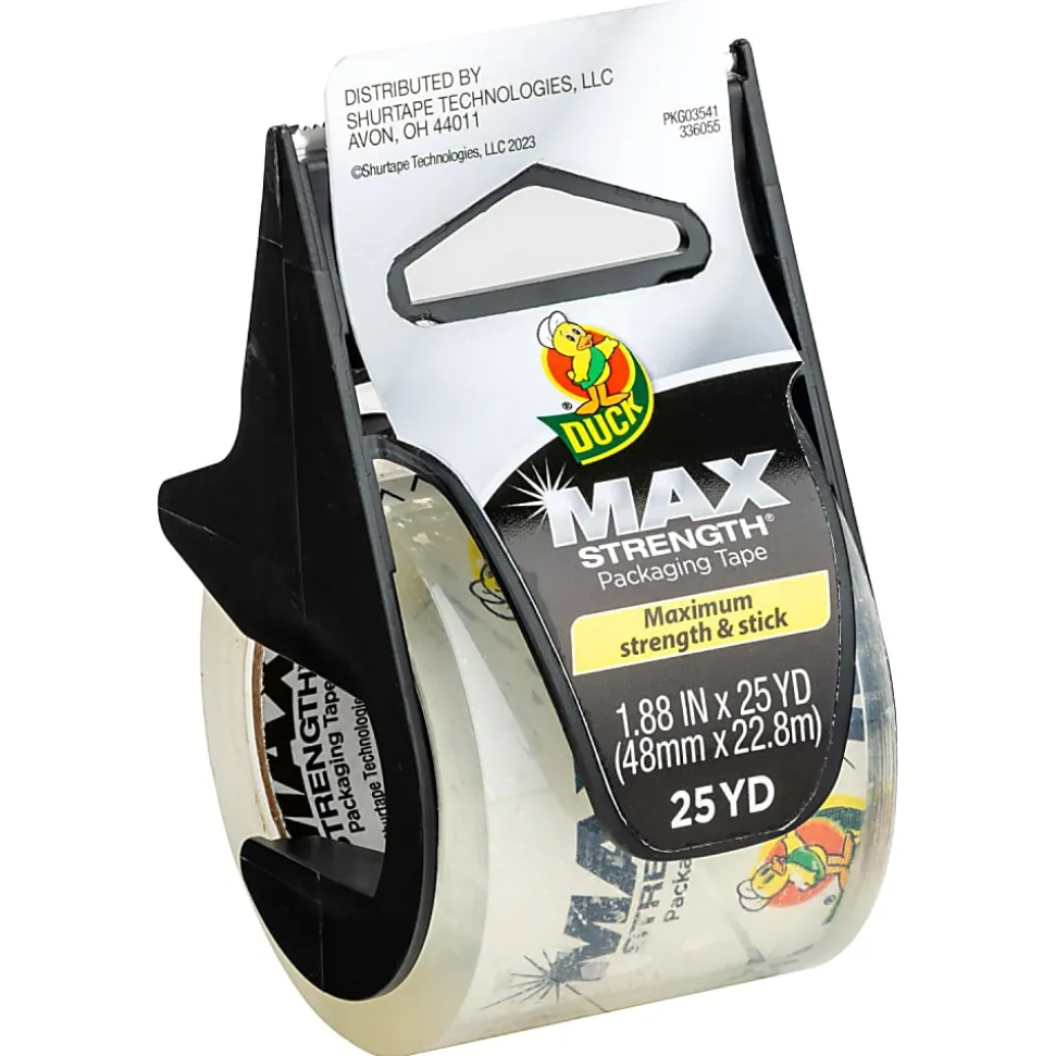 Duck Max Strength® Packing Tape With Refillable Dispenser, 1-15/16" x 25 Yd., Clear