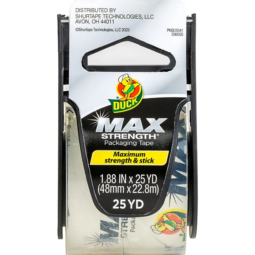 Duck Max Strength® Packing Tape With Refillable Dispenser, 1-15/16" x 25 Yd., Clear