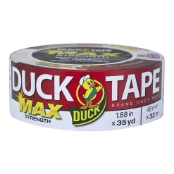 Duck MAX Strength Tape - White - 35 yd Length x 1.88" Width - White - Natural Rubber - Polyethylene Backing - For Indoor, Outdoor - 1 Roll