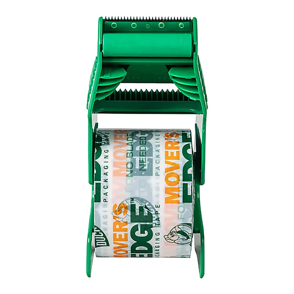 Duck® Mover's Edge Packing Tape In Refillable Handheld Dispenser, 1.88" x 35 Yd., Multicolor Print