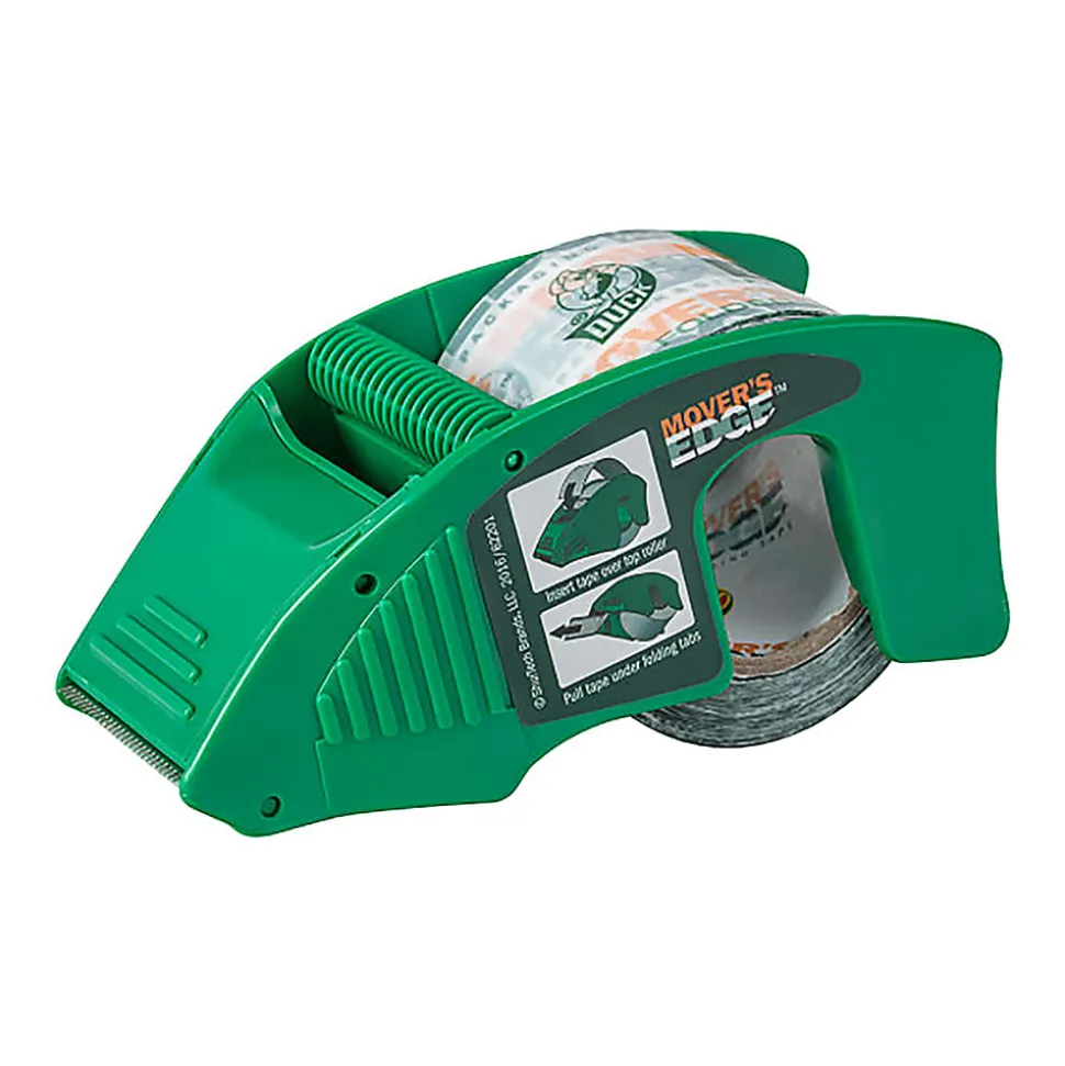 Duck® Mover's Edge Packing Tape In Refillable Handheld Dispenser, 1.88" x 35 Yd., Multicolor Print